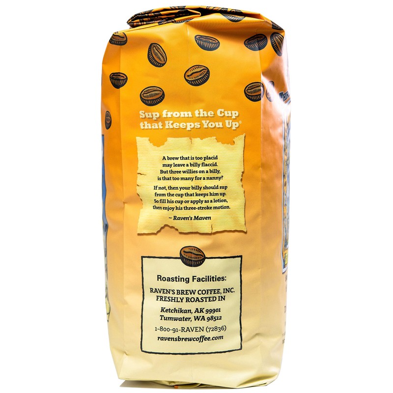 Raven's Brew Coffee High Caffeine Coffee Dark Roast Ground -