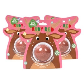 Pacha SOAP Holiday Bath Bomb Card 3 Pack, Rudy Red, Moisturizing, Pacha Peaces Variety, Naturally Derived & Handcrafted in The USA