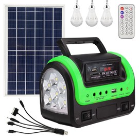 Solar Generator,Portable Power Station with Solar Panel Included,LiFePO4 Battery Mini Portable Generator with DC/USB Outlets,Quiet Generators LED Flashlight for Home Use, Camping(Red)