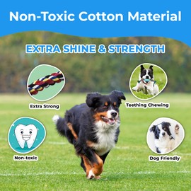 Stride Tough Dog Toys for Large Dogs, Set of 2, Nearly Indestructible Tug of War Dog Rope Toy, Teeth Cleaning Dog Chew Toy, Dog Toys to Keep Them Busy, Ideal Rope Toys for Medium & Large Breeds