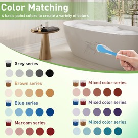 PIBEIBUK Surface Repair Kit for Tubs, Tiles, Countertops - Fixes Chips, Cracks, Scratches, Holes (Fiberglass, Porcelain, Stone, Acrylic)