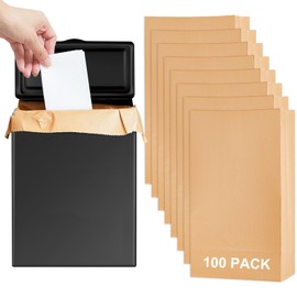 Tioncy Sanitary Napkin Receptacle with 100 Feminine Hygiene Liner Bag Wall Mounted Tampon Holder for Bathroom Sanitary Napkin Disposal Bags Tampon Disposal Bin for Home Public Restrooms (Black,1 Pcs)