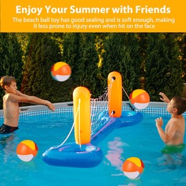 Udbrud Pack of 6 Inflatable Water Balls, 22 cm Rainbow Beach Balls, Beach Ball, Pool Party Toy, Swimming Ball for Summer Outdoor and Swimming Party Supplies
