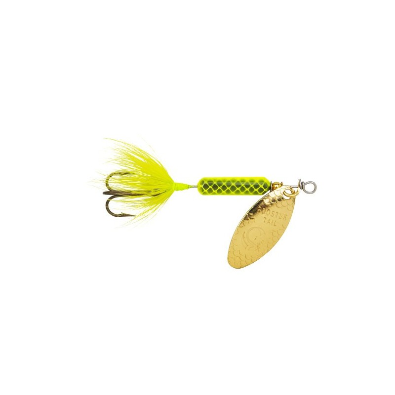 Yakima Bait Wordens Original Rooster Tail Spinner Lure, Chartreuse, 1/8-Ounce