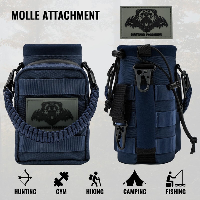 NATURE PIONEOR 32 oz Tactical Water Bottle Pouch, Multi-Function Tactical