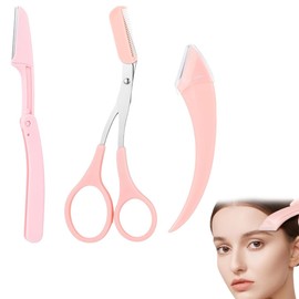 BEPSYOM 3-Piece Professional Eyebrow Care Set, Eyebrow Trim Set with Tweezers Made of Stainless Steel, Small Scissors, Eyebrow Scraper, Eyebrow Trimming Tool for Men and Women