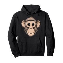 Monkey Face Costume Brown Monkey Animal Kids Pullover Hoodie