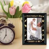 HEYINSHEN First Father's Day Picture Frame for Dad Wood Daddy
