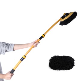 Eyliden Car Wash Brush Mop, Long Handle, 2 Scratch-Free Microfiber Heads, Car Detailing Care Kit for Car RV Truck