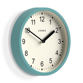 JONES CLOCKS® Spin Wanduhr | Kleine Moderne runde Uhr | 20cm | Schwarz | Gut lesbare Zahlen | Ideal für Küche, Büro, Kinderzimmer oder jeden kleinen Raum