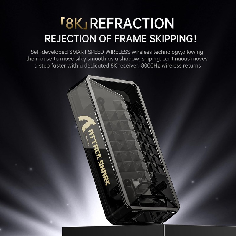 ATTACK SHARK X8 Ultra Wireless Gaming Mouse,55g Ultra-Lightweight BT/2.4GHz Wirelss/Wired