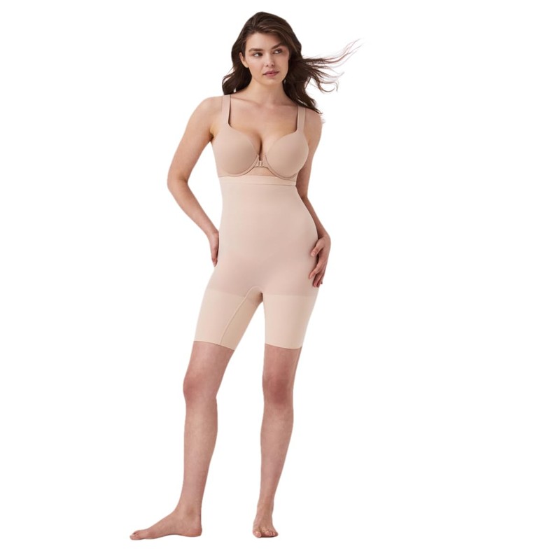 Spanx Women's Higher Power Short Waist Shapewear, Soft nude