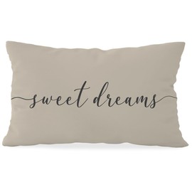 HONLUNG Sweet Dreams Throw Pillow Covers, Bed Decorative Pillows Covers, 12x20 Pillow Cover, Farmhouse Home Decor for Couch Bed Bedroom（Brown）