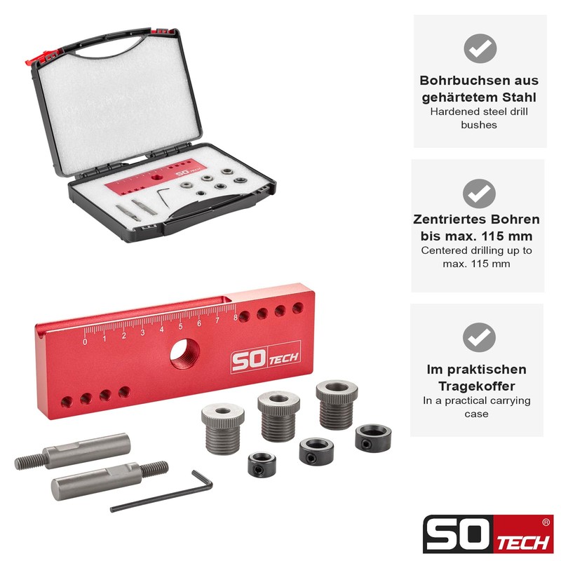 SOTECH Drilling template 145 x 15 x 45 mm for