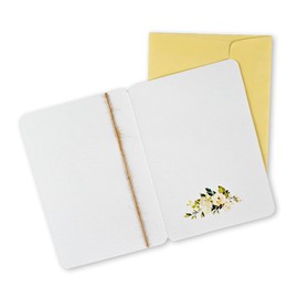 LINA OFFICINE GRAFICHE CREATIVE Biglietto Auguri Matrimonio, Stile Elegante, con Applicazione e Cordoncino in Juta, Busta Dorata Inclusa, 11,5 x 16,5 cm