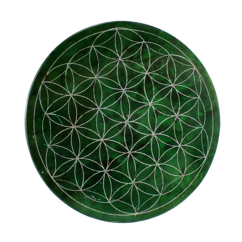 Budawi® Soapstone Coasters Set Round Flower of Life 7 Pieces