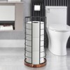 NearMoon Toilet Paper Organizer Stand, Freestanding 3 Rolls Tissue Storage,