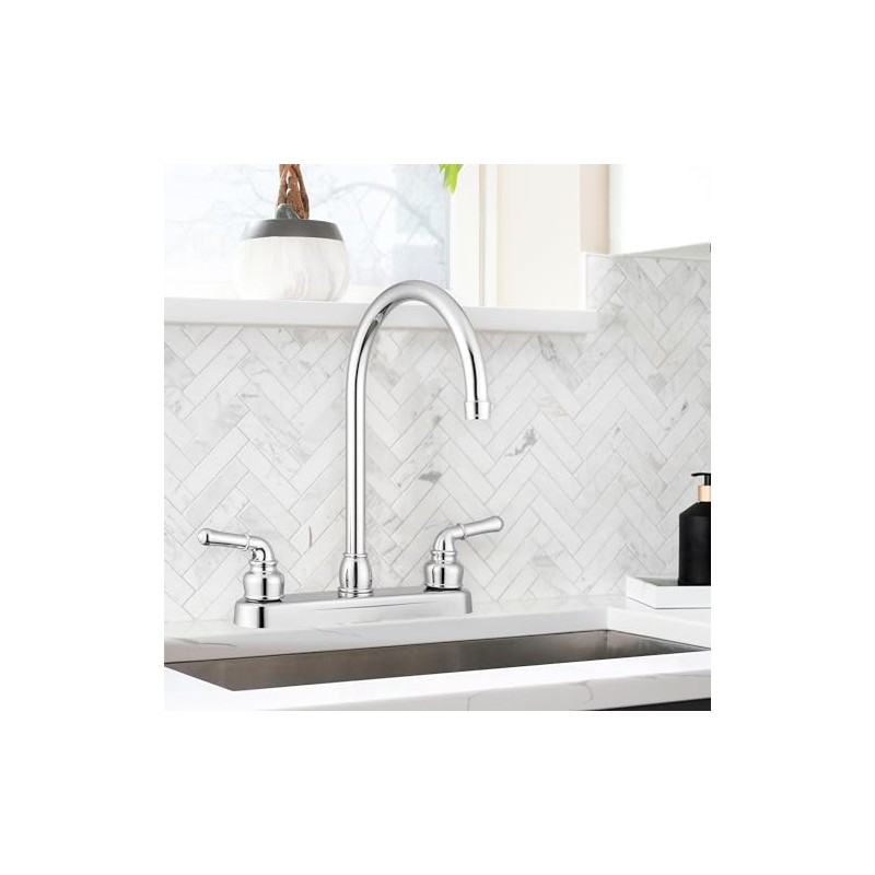 Pacific Bay Lynden Modern High Arc Kitchen Sink Faucet -