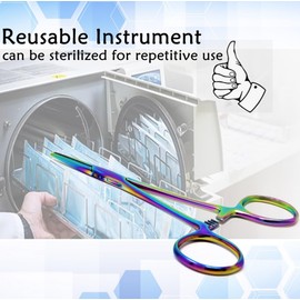 Mosquito Hemostat Forceps with 3 Position Lockings and 5" Straight Teeth (Multi-Coloured)