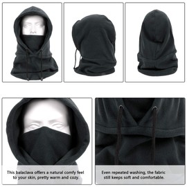 NEOLA Balaclavas for Men - Snood Ski Mask Thermal Fleece Warm Windproof Neck Warmer Bally Face Cover Hood Snoods Hats for Mens Winter Outdoor Sports Ski Motocycle Grey