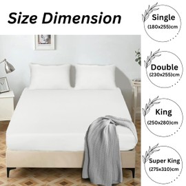 APEX FURNISHINGS Double Fitted Sheet, White 100% Egyptian Cotton deep fitted sheets double bed 300 Thread Count 300 TC Easy Care, Breathable Bed Sheets (140x190cm)