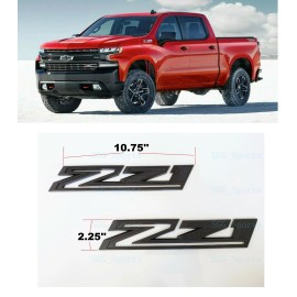 OEM 2pcs 2019-2023 Chevy Silverado Z71 Emblem OEM Fender Matte Black 84632695