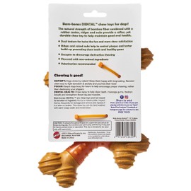 SPOT Ethical Products Bambone Dental X-Bone 8" / Dog Toys for Aggressive Chewers Dog Chew Toy Bone Chew Toys for Aggressive Dogs Interactive Dog Toy/Peanut Butter Brown