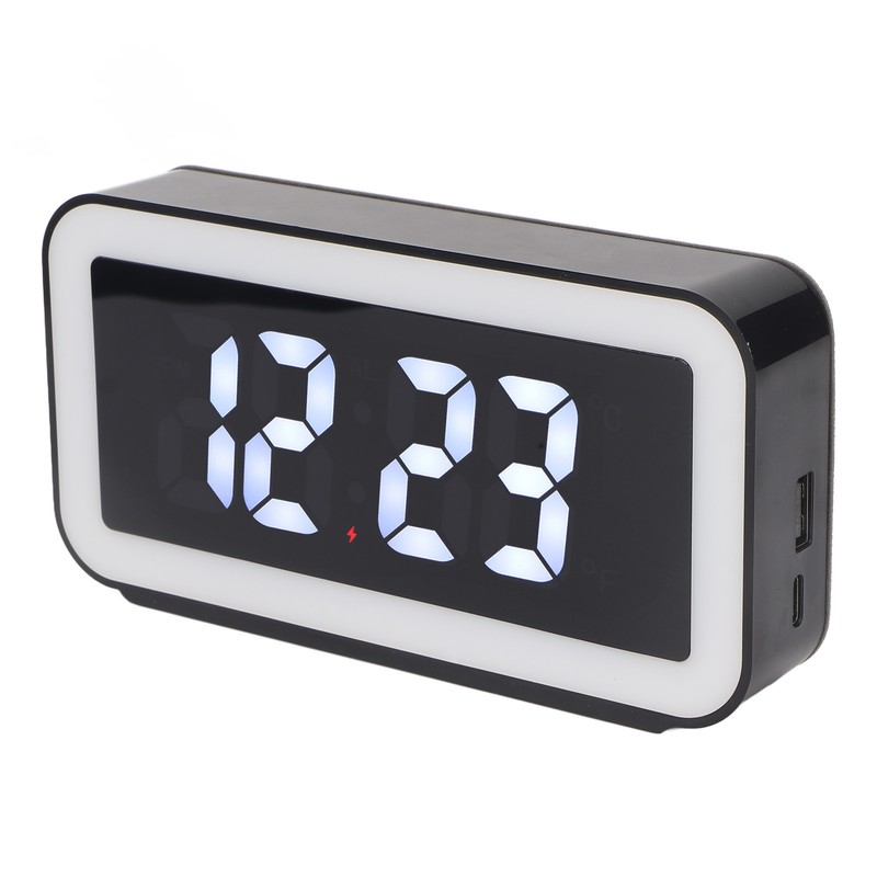 Wireless Charging Alarm Clock USB Reverse Charging LED Large Screen