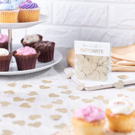 50 x Glitter Gold Hearts table scatter, confetti, valentines day/anniversary decorations