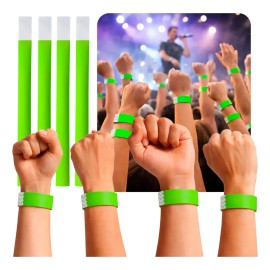 100pz Pulseras Neón Brazalete Papel Verde Eventos Concierto