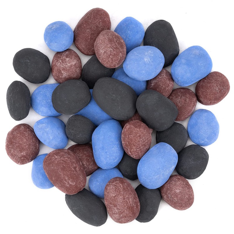 Stanbroil 24pcs Light Weight Ceramic Fiber Pebble Stones for Indoor