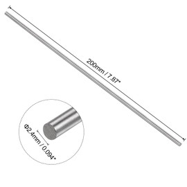 sourcing map 10pcs Round Steel Metal Rods, 2.4mm x 200mm High Speed Steel (HSS) Lathe Bar Stock Tool, for Shaft Gear Drill Lathes Boring Machine Turning Miniature DIY Craft