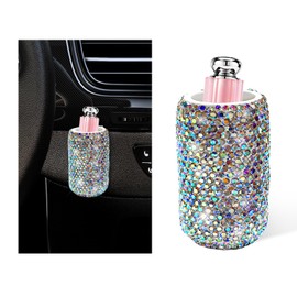 NYTKL Upright Car Lip Balm Holder, Bling Rhinestone Lipstick Organizer Vehicle Lip Balm Holder, Insulating Auto Upright Lip Balm Mount Sparkling Interior Decor for Women Girls (AB)