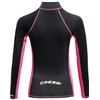 Cressi Women's Lady Long Sl Rash Guard, Black Pink, M