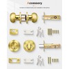 Probrico Door Knob and Single Cylinder Deadbolt Lock Set, Polished
