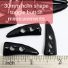MajorCrafts® 16pcs 30mm Horn/Tooth Shaped 2 Holes Sew-on Toggle Acrylic