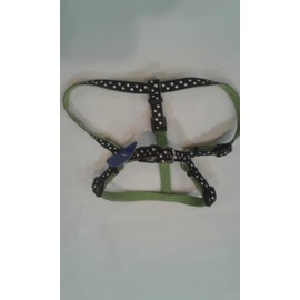 Top Paw Black,Green & White Dot Step-in Dog Harness~X-Small~
