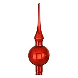 Jingle Bells Lauscha Christmas Tree Topper Red Shiny Plain Mini Tip