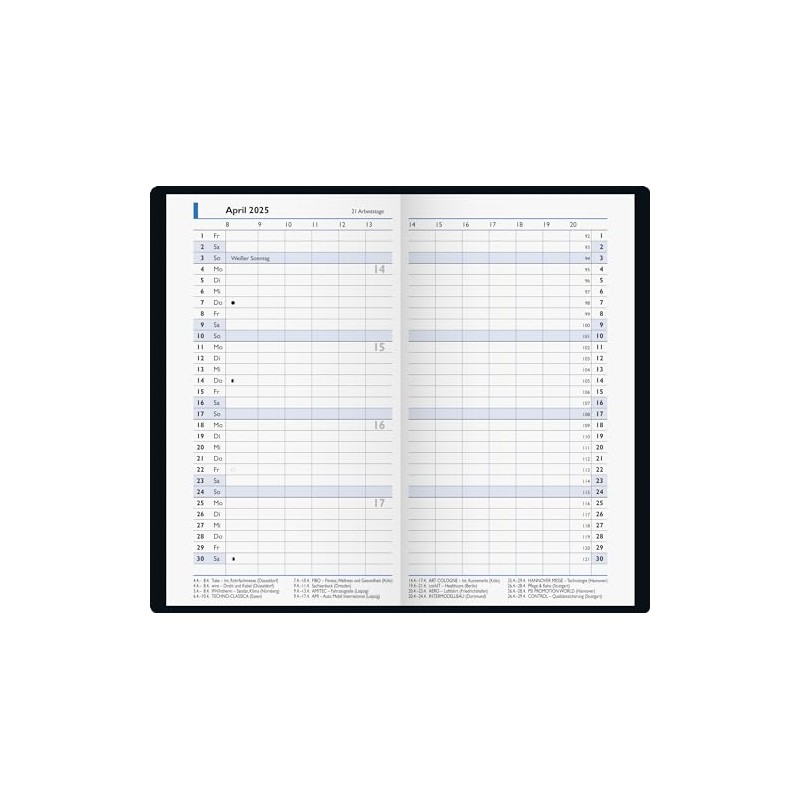 BRUNNEN Pocket Diary Model 750 (2025), 2 Pages = 1