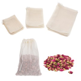 30 Pieces Spice Bags for Cooking, Cheese Cloth Bag for Straining Reusable Spice Bag Sachet Bags Drawstring Soup Bags Empty Tea Bags Muslin Cloth Bags, 3 Sizes