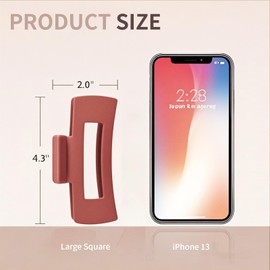 Ptrin Hair Claw Clips for Women and Girls,6 Pack Ergonomic Curved Hair's Claw Clip for Thick Thin Curly Hair, Strong Hold(Macron color)