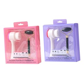 FOMIYES Jade Massage Roller Double-sided Facial Brush Set Portable Face Massager for Skin Care Gua Sha Tool Random