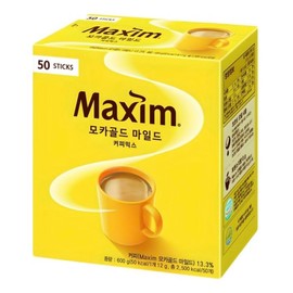 Instant Coffee Maxim Mocha Gold Mild Coffee Mix, 12g x 50 Sticks (50T, Mocha Gold Mild Coffee Mix)