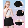 QooNoo Girls Pleated Athletic Skirts with Shorts 2 in 1