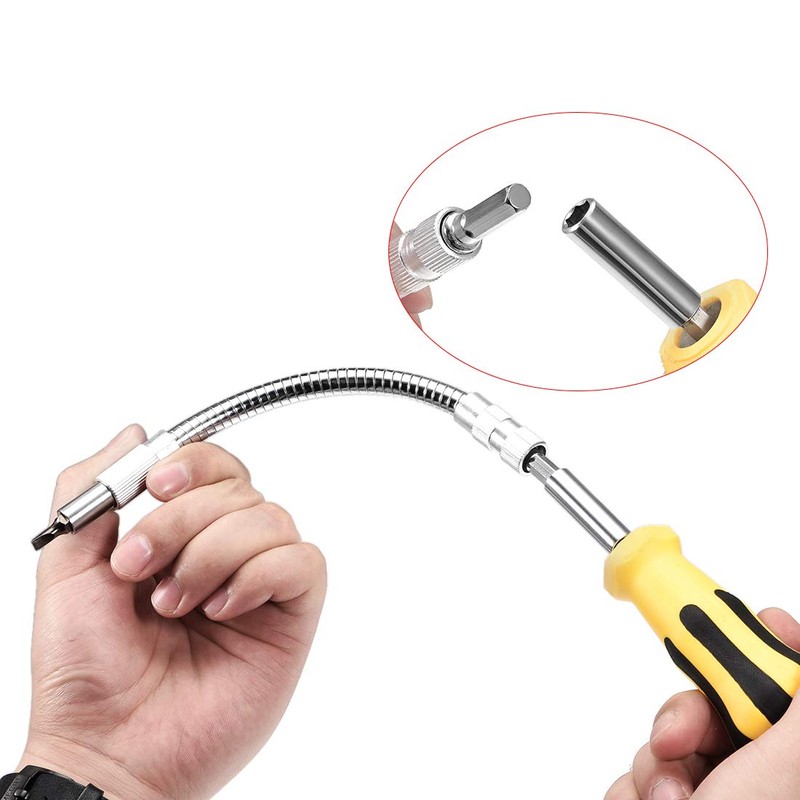 sourcing map Flexible Extension Screwdriver Bit Holder Magnetic Extention Hex