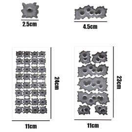NA 4 Pcs 96-Hole 3D Bullet Hole Car Stickers Guns Bullet Hole Stickers Bullet Waterproof Vinyl Decals for All Cars Vinyl Bumper Decal
