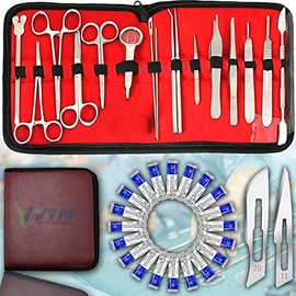 Advanced Kit - 37 Pieces Total. High Grade Stainless Steel Instruments Perfect for Anatomy, Biology, Botany, Veterinary and Medical Students - by VISION TEK MED