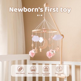 Baby Crib Mobile,Star Moon Mobile for Crib,Baby Shower Set for Infant Bedroom Hanging Decoration,Bassinet Mobile Toy for Baby Boys and Girls Crib Mobile Decor,Sheep Theme