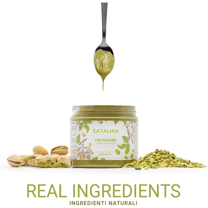 EATALIAN by AMZ BETTER Pistachio Cream, 7oz/200 gr, Spreadable Pistachio