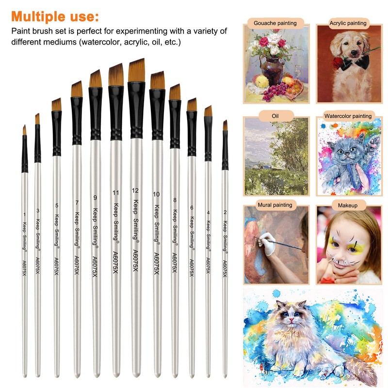 Silithus Paint Brushes 12 Pieces Set, Professional Fine Tip Paint